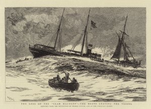 La pérdida del Clan MacDuff, los botes dejando el barco de William Lionel Wyllie